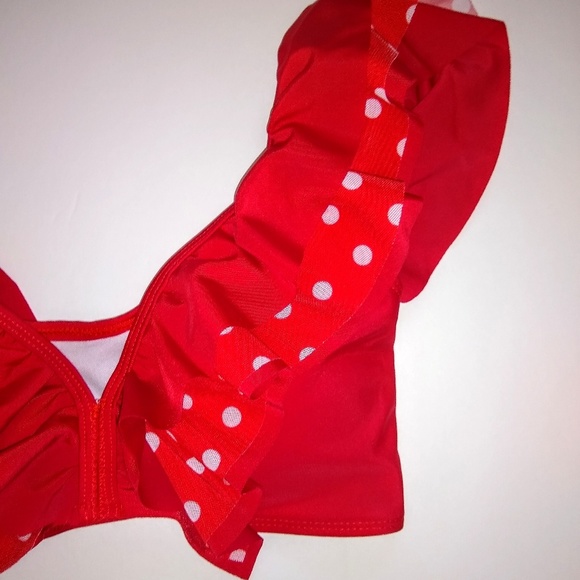 Boutique Red Ruffle High Waist Fashion Swim Suit - Picture 7 of 8